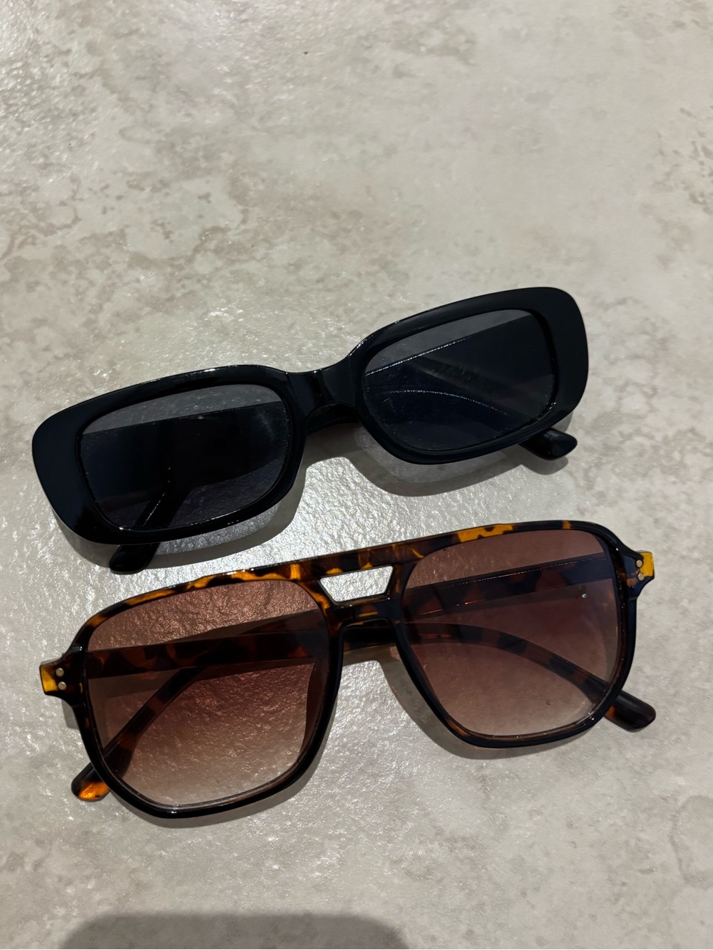 Two Stylish Sunglasses - Black & Tortoiseshell